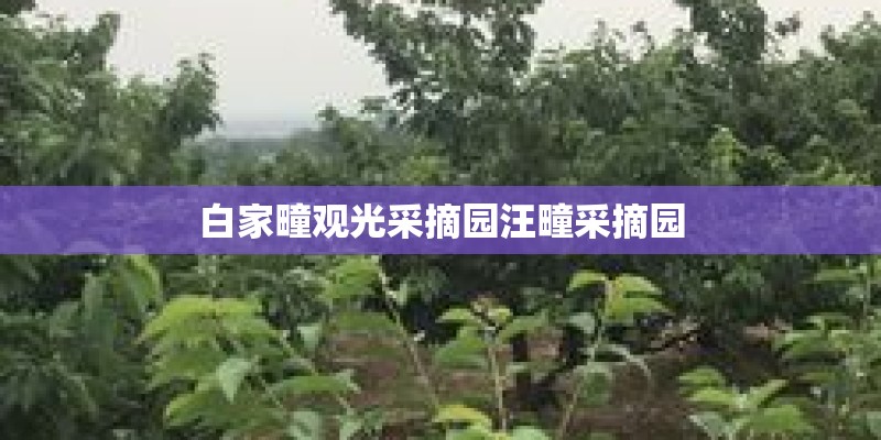 白家疃观光采摘园汪疃采摘园