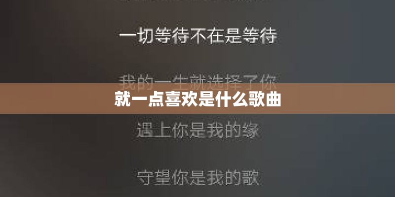 就一点喜欢是什么歌曲