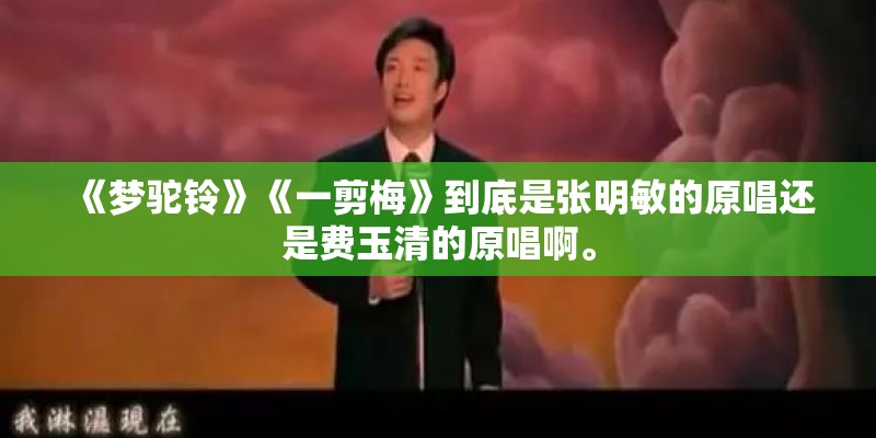 《梦驼铃》《一剪梅》到底是张明敏的原唱还是费玉清的原唱啊。