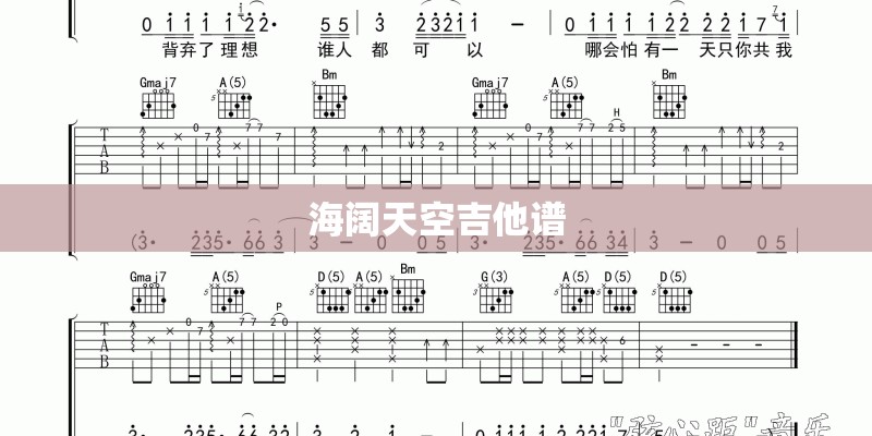 海阔天空吉他谱
