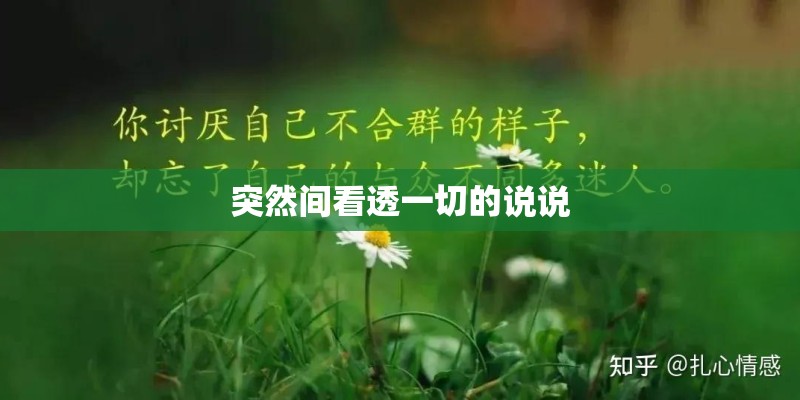突然间看透一切的说说