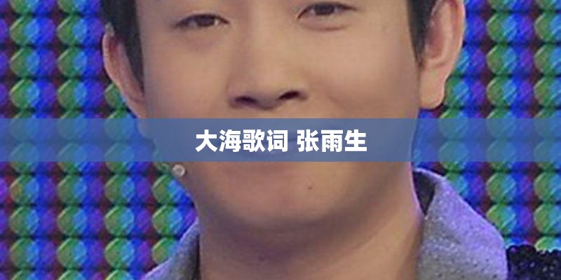 大海歌词 张雨生